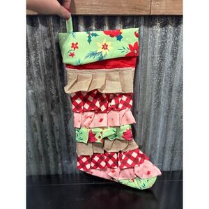 Pioneer Woman Christmas Stocking Rustic Ruffle Holiday Decor
